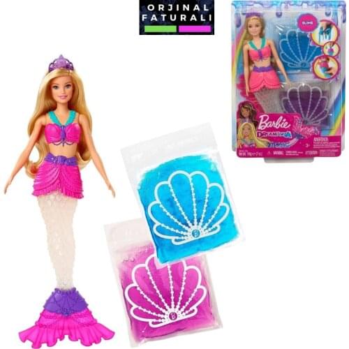Original Barbie Doll Dreamtopia Mermaid Doll with 2 Slime Packets Removable Tail and Tiara, Makes a Great Gift for Girls (GKT75)