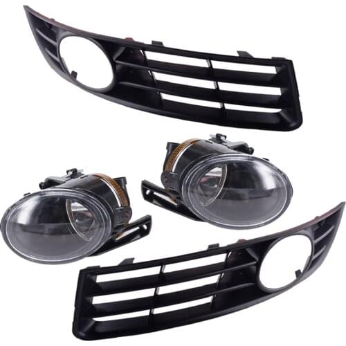 4Pcs 3C0853666A 3C0853665A Car Front Left Right Bumper Fog Light Lower Grille Cover Fit for VW Passat B6 3C 2006 2007 2008 2009