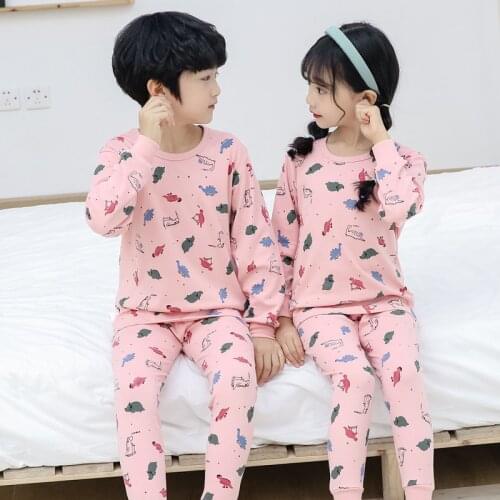 Boys Girls Pajamas Autumn Winter Long sleeve Childrens Clothing Sleepwear Baby Cotton Pyjamas Sets For Kids 2 4 6 8 10 12 Years