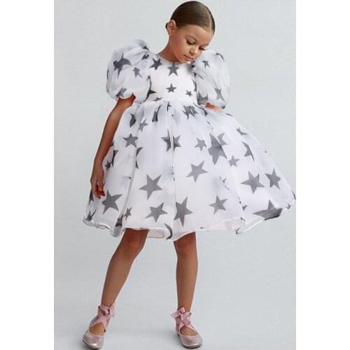 Flower Girl Dress Children Birthday Dresses For Kids Elegant Lace Bow Frocks 2021 New Girls Boutique Wedding Party Wear Dresses