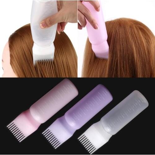120ml Empty Hair Dye Bottle Applicator Comb Dispensing Plastic Refillable Squeeze Bottle Hair Coloring Hairdressing Styling Tool