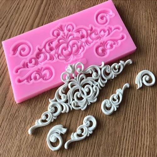 Various DIY Sugar craft Silicone Cake Mould Vintage Relief Border Fondant Mold Gum paste Mold Cake decorating Tools Hot Sale