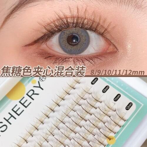 Caramel 60 Bundles 10D Eyelash Extension Natural Mink 3D Russian Volume Faux Eyelashes Individual Cluster Lashes Makeup Cilia