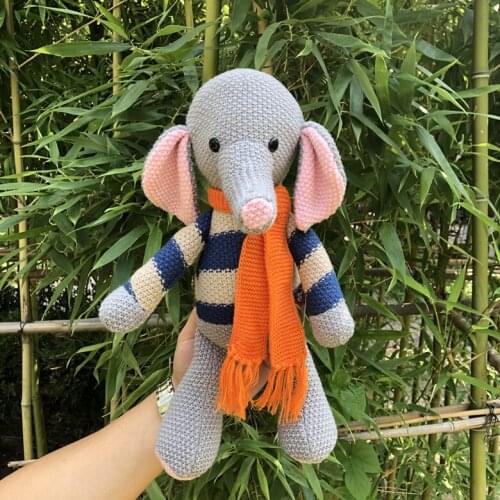 35cm New cute stuffed animals scarf small elephant doll plush toy baby room comfort soft elephant Girl Doll Room Decoration