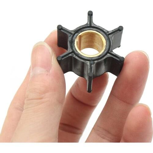 Water Pump 386084 18-3050 500355 Boat Outboard Motors Impeller For Johnson Evinrude 9.9/15HP 6 Blades Replacement Rubber Black