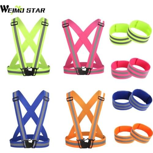 Weimostar Unisex Bike Safe Reflective Cycling Vest Night Adjustable Elastic Fluorescence Bicycle Vest Riding Running Equipment