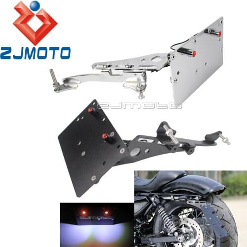 Motorcycle Tail Light Side Mount For Harley Sportster XL883 XL1200 48 Seventy Two Iron 883 License Number Plate Holder Lamp