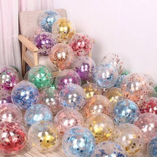 Star Confetti Balloons Metallic Foil Confetti Latex Transparent Baby Shower Birthday Party Wedding Decoration Balls Kids Gifts