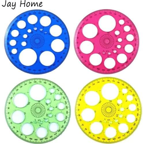 1Pc 360 Degree Protractor Ruler Circle Maker Sewing DIY Clothing Patchwork Plastic Protractor Circle Maker Template Round Ruler