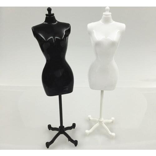 1pc Babys Girls Fantasy Doll Display Gown Dress Form Clothes Mannequin Model Stand Rack Holder Black White Accessories