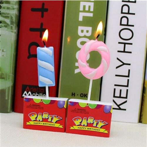 1pc Creative 0-9 Number Spun Sugar Shape Environmental Candle Children Kids Baby Birthday Party Cake Decoration Digital Candle
