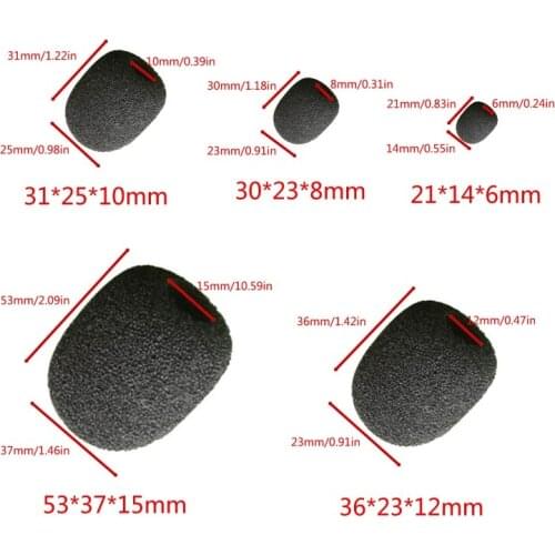 10pcs Headset Replacement Cover Gooseneck Sponge Foam Microphone Windscreen Dropship