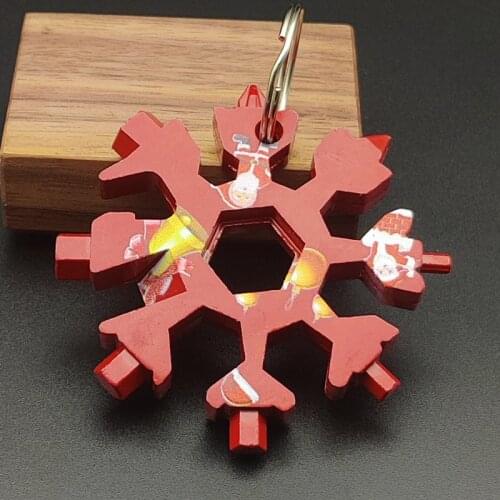 18 In 1 Snowflake Snow Wrench Tool Spanner Hex Wrench Multifunction Camping Outdoor Survive Tools Bottle Opener Screwdriver
