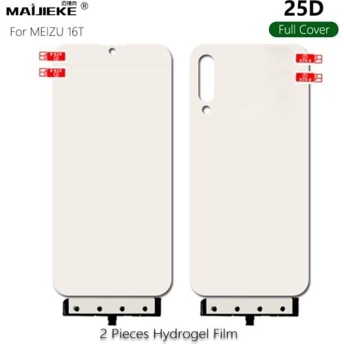 2PCS 25D Soft Front+Back Hydrogel Film For Meizu 16T 16 16th Full Cover Nano Screen Protector with Fix Tools Not Glass