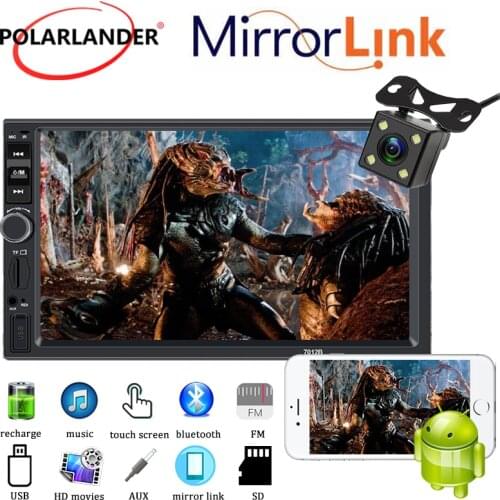 2Din Touch Screen MP5 IOS APE / FLAC / WAV / MP3 / WMA USB Car Radio MirrorLink Bluetooth Android 7-inch WIFI FM 1080P