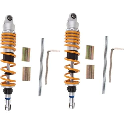 2x Universal Motorcycle Rear Adjust Damping Shock Absorber Orange OLS-360