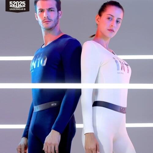 52025 Thermal Underwear Men Thermal Underwear Women Wool Base Layer Soft Fleece-lined Warm Long Johns Mens Thermal Inner Wear