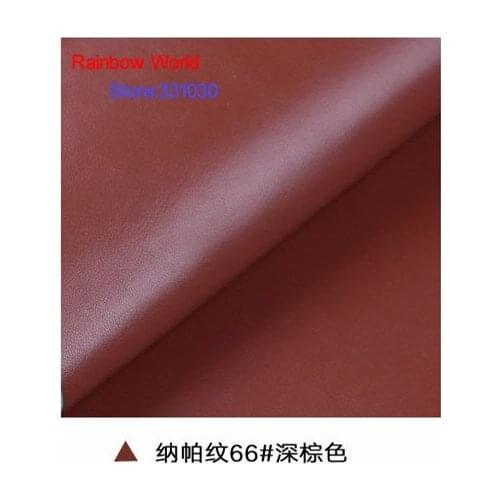 66# brown High Quality Nappa Stripes vein grain PU Leather fabric for DIY sofa bed shoes bags Garment material(138*100cm)
