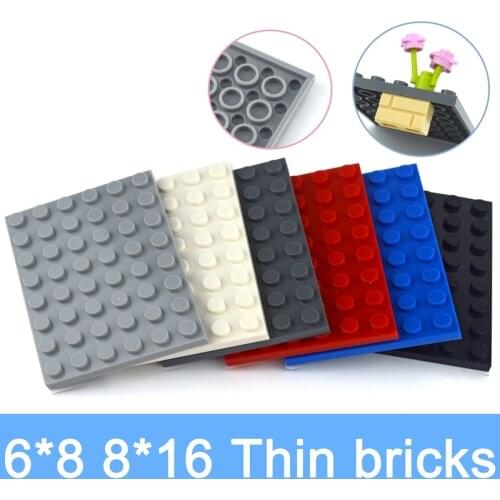 6x8 8x16 Dots Thin Figures Bricks multiple color Educational Creative Size DIY Bulk Set Building Blocks Compatible Classic Parts