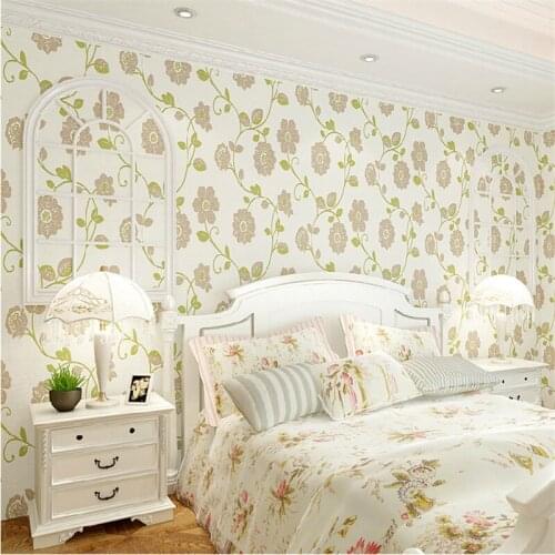 Beibehang Modern simple wallpaper 3D sunflower romantic warm embossed wallpaper bedroom living room background wallpaper roll