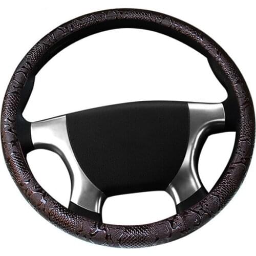 Car Steering Wheel Cover Is Suitable for 36-50CM Artificial Leather, Dragon Pattern Design, Automotive Interior Accessories
