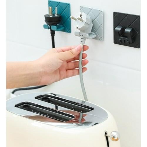 Storage Holders Racks Wall Hanging Hook Saving Racks Self Adhesive Folding Socket Kitchen Appliance Wire Plug Power Cord Rinse