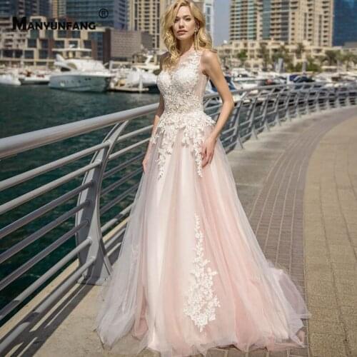Elegant O-Neck Embroidery Appliques Tulle Court Train Bridal Ball Gown High-End Sleeveless Button Back Wedding Dress for Women
