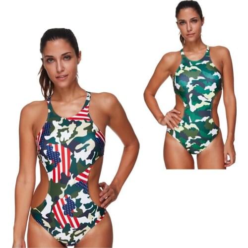 Camouflage Sexy Swimming Suit for Women Bikini Beach Swim Wear One Piece Women Swimwear Bathing Suit Swimsuit Plus Size 3XL 2019