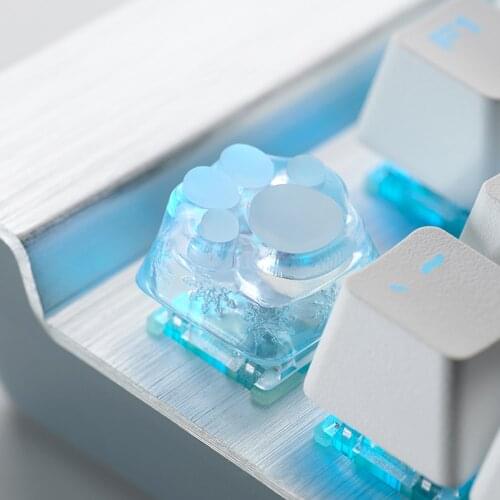 Cute Cat Paw Design Keycaps For Cherry Mx Gateron Kailh TTC Switch Mechanical Keyboard Tiffany Blue Cherry Blossom Pink Key Caps