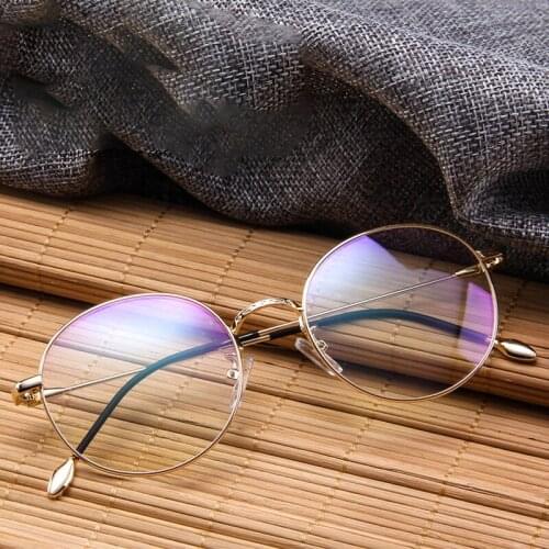 Round Transparent Glasses Clear Lens Spectacle Frame Luxury Vintage Round Eyeglasses Frame Women Glass Frames for Men Metal