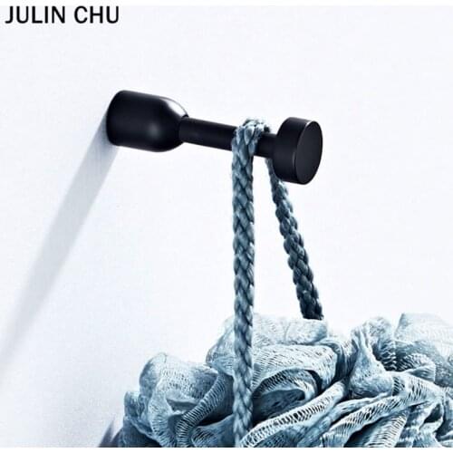 Black Robe Hooks Brass Wall Monted SIngle Bath Ball Clothes Hook Creative Chrome Key Towel Holder for Bathroom Home Decorative