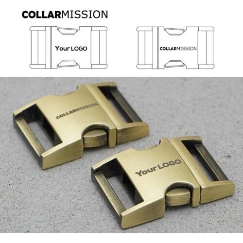 Metal engraved side release curved buckles durable hardware strong security lock pet collars diy parts Zinc Alloy CK20QT02