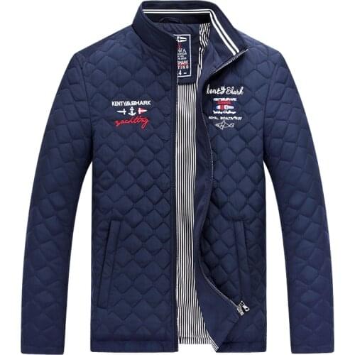 2020 Casual Autumn Mens Jacket High Quality Embroidery Cotton Liner Male Outerwear Kenty Shark Brand Coats Man Plus Size 4XL