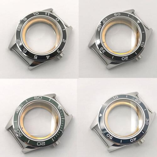 Mens Watch Case 41mm Fit NH35,36 Miyota8215 8205 DG2813 Seagull Automatic Movement Ceramic Bezel Waterproof Swim Sapphire Glass