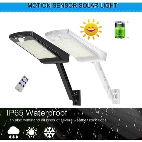 Solar Light Outdoors Motion Sensor 56LEDs Lamp Powered Exterior Security Lights Waterproof Flood Lighting garden Wh
