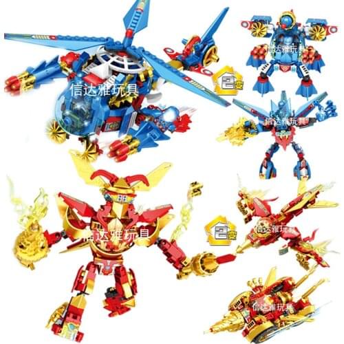 The New Hero Combination Chariot Aircraft Assembly Model of 2021 Is Compatible with Childrens Toy for Boys