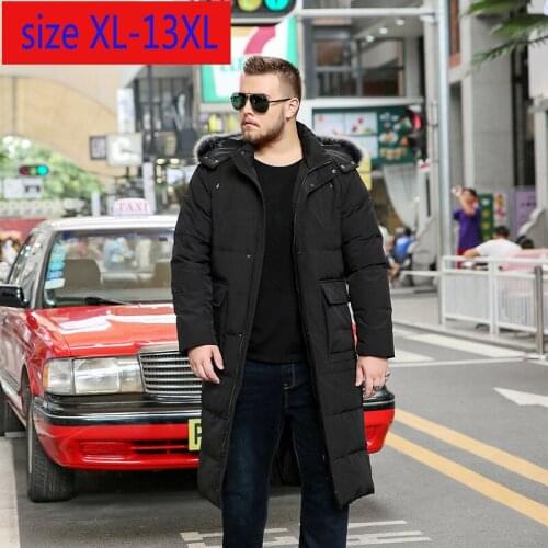 New High Quality Fashion Men Down Coat Large Oversized X-long White Duck Down Thick Loose Casual Plus Size XL-10XL11XL12XL13XL
