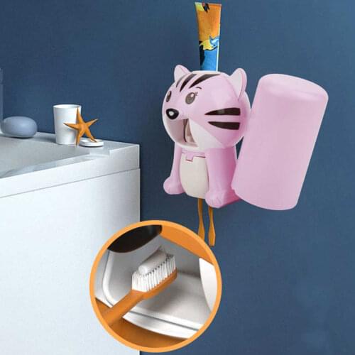 New Cute Childrens Automatic toothpaste dispenser bathroom Accessories Toothpaste Squeezer For Kids Toothbrush Tube Holder