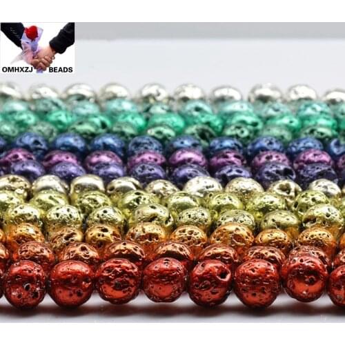 OMH Wholesale JD62 6810 12mm Natural Jewelry DIY Making Bracelet Necklace Natural AAA Colorful Pelelith Loose Spacer Round Beads
