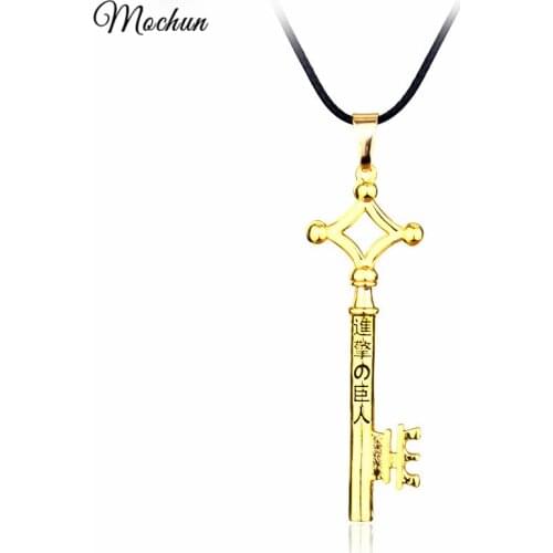 Attack On Titan Eren Key Necklace Metal Pendant Necklace Eren Cosplay Jewelry Toy Anime Figure Anime Jewelry Factory Direct Sale