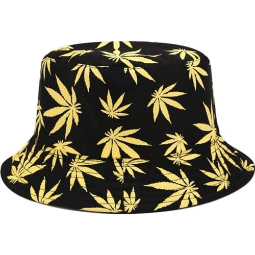 Spring Women Men Couple Cotton Fishing Hat Hip Hop Cap Maple Leaf Panama Bucket Hat Sun Flat Top Fisherman Hats Caps Gift