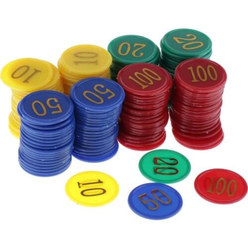 160x 1" Plastic Learning Counting Counters Game Tokens Poker Chips & Value