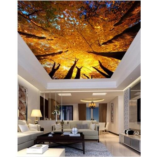 Ceilings living room bedroom ceiling frescoes 3d stereoscopic wallpaper 3d wallpaper landscape