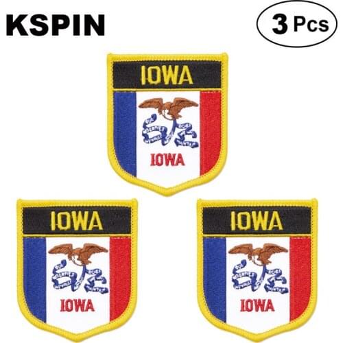 U.S.A Iowa Shiled Shape flag patches national flag patches for Cothing DIY Decoration