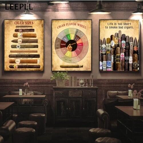 Tobacco Cigar Ingredient Vodka Retro Wall Art Canvas Painting Nordic Posters And Prints Wall Pictures For Bar Living Room Decor