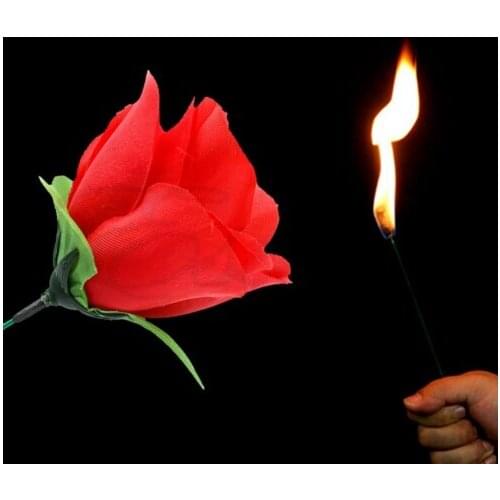 Magic Toys 50pcs Novelty Stage Close Up Magic Trick Torch Rose to Fire Tricks Flame Flower YH151