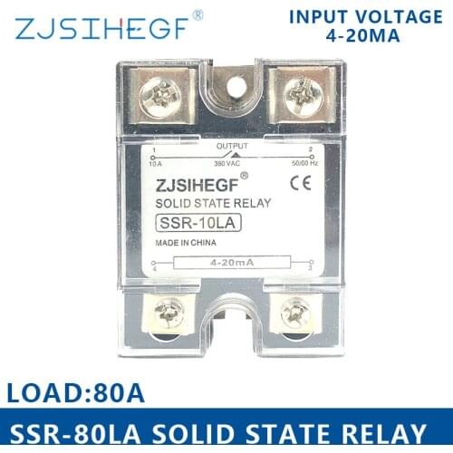 Output 24-480VAC SSR-80LA Input DC 4-20mA Single Phase Solid State Voltage Regulator For PLC Control Soultion