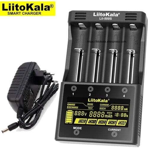 Liitokala lii-500S LCD touch battery charger, charging 18650 26650 21700 18500 3.7V lithium battery NiMH battery