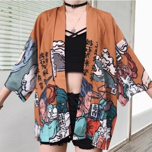 Women kimono Blouse Japanese tops Cardigan Summer Shirt Chiffon