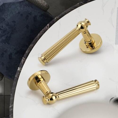 Gold/ zinc alloy door handle Interior Bedroom door lock Split Silent door lock for Home Security Interior Lockset Door Hardware